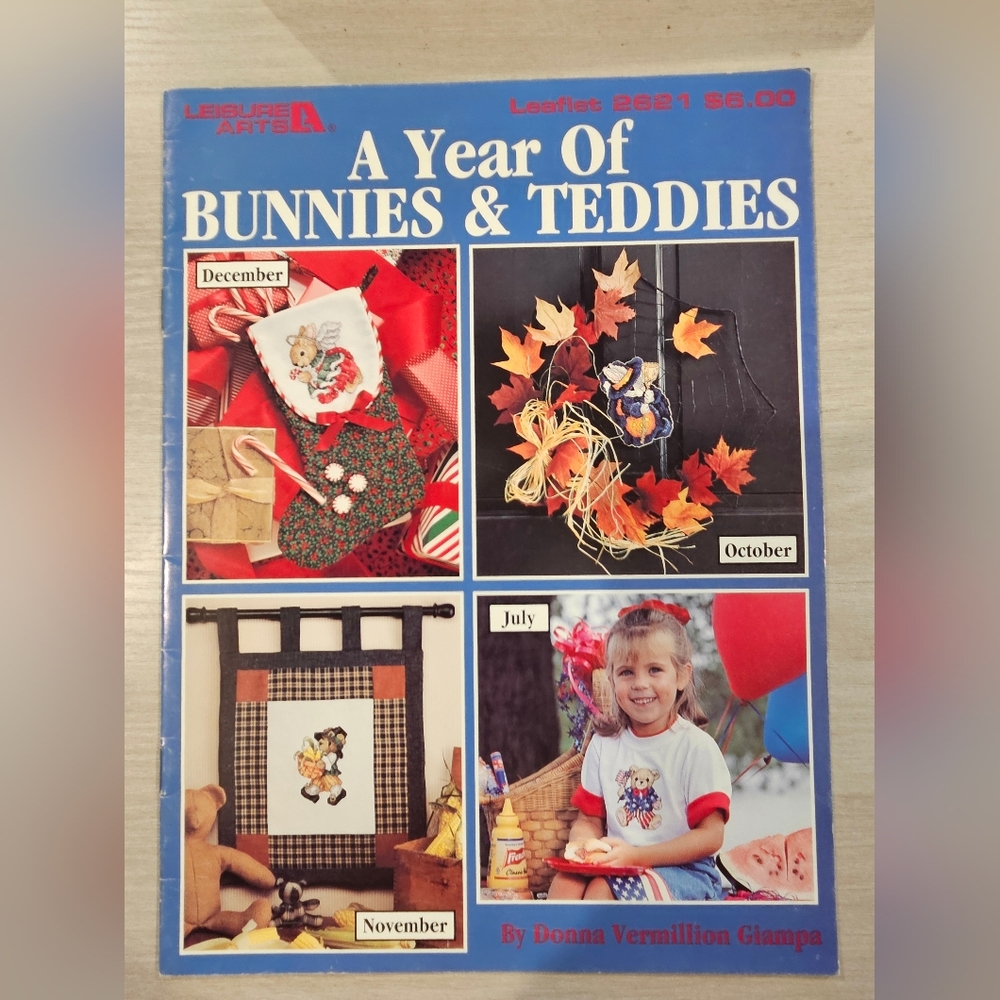A Year Of Bunnies & Teddies Counted Cross Stitch Charts Leaflet 2621